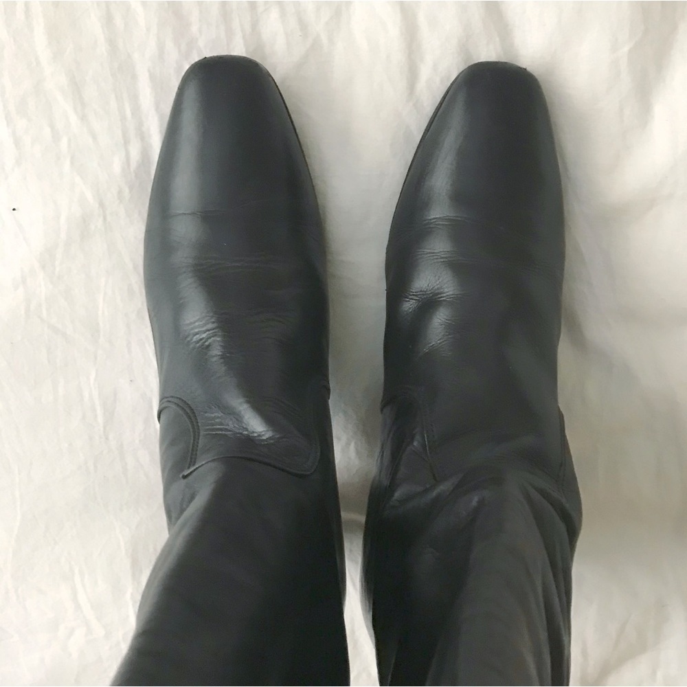 Ralph Lauren Over the Knee OTK Leather Block Heel Boots Black 8.5‍‍‍‍‍‍‍‍‍‍‍‍‍‍ - Picture 11 of 12